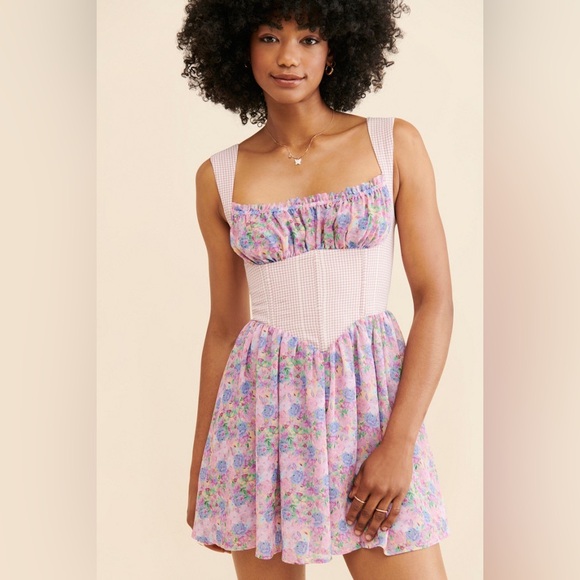 For Love & Lemons Brenna Mini Floral Dress Size Medium NWT - Picture 5 of 15